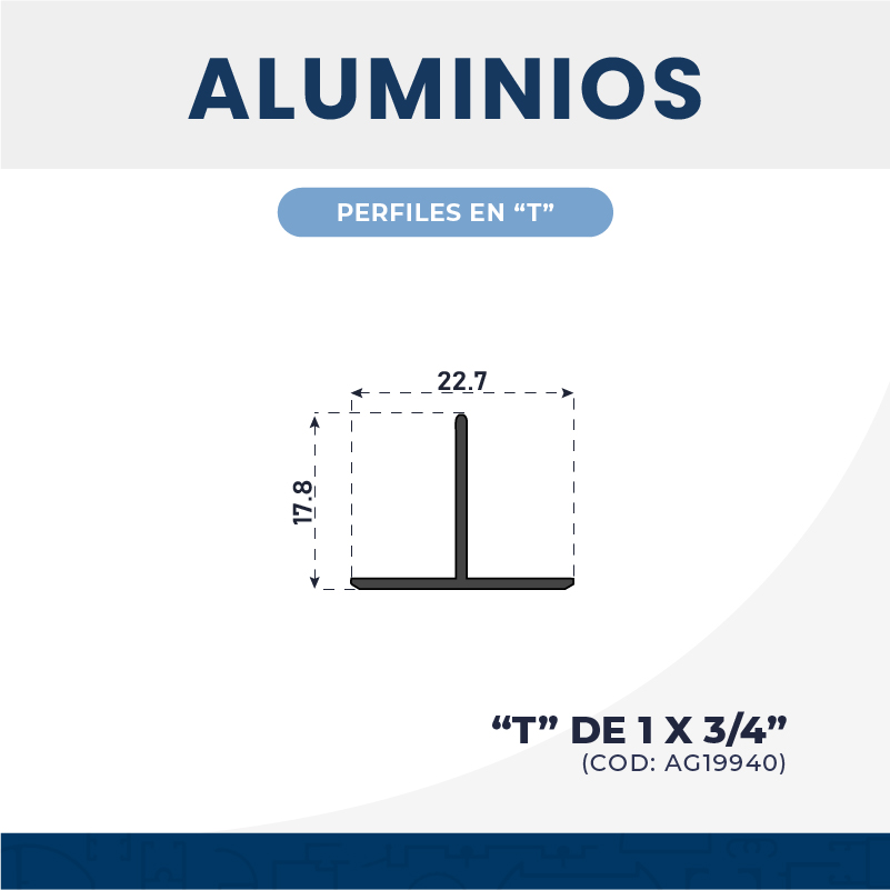 T DE 𝟭 𝗫 𝟯/𝟰"