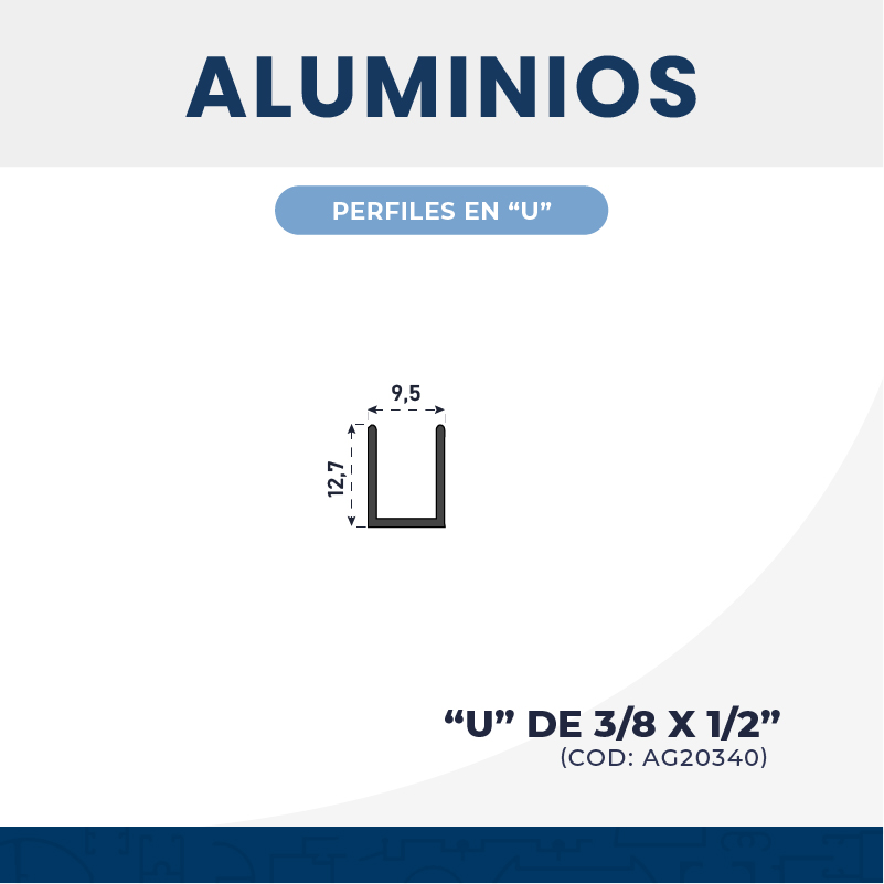 U DE 𝟯/𝟴 𝗫 𝟭/𝟮"