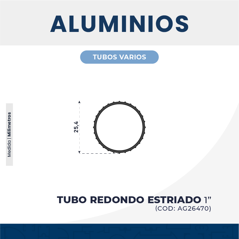 TUBO REDONDO ESTRIADO 𝟭"