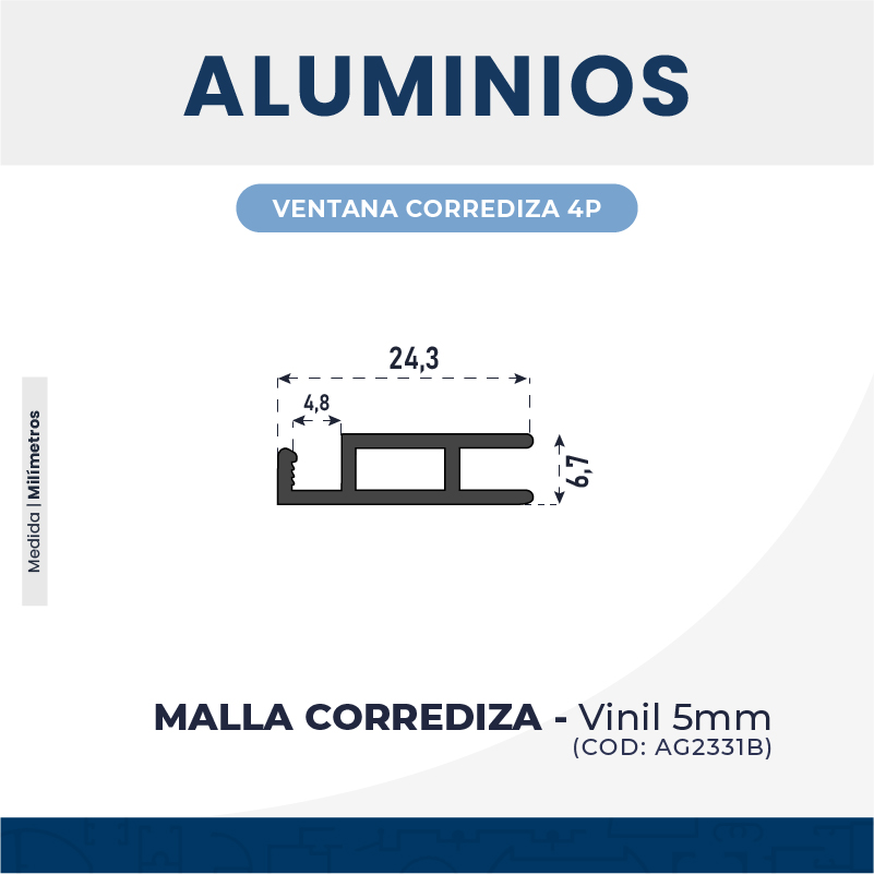 MALLA CORREDIZA (𝗩𝗶𝗻𝗶𝗹 𝟱𝗺𝗺)