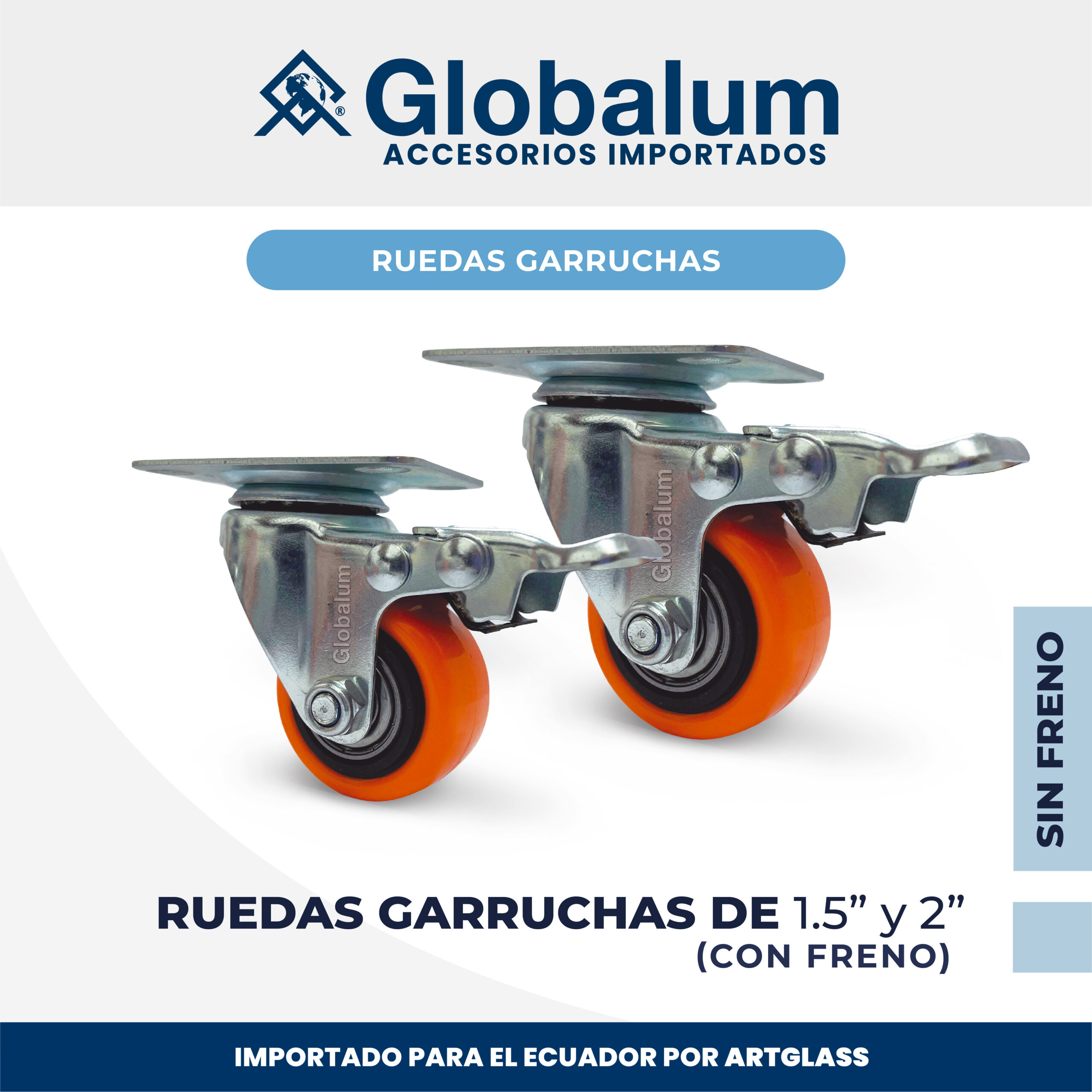 Ruedas Garruchas Naranjas (Con Freno)