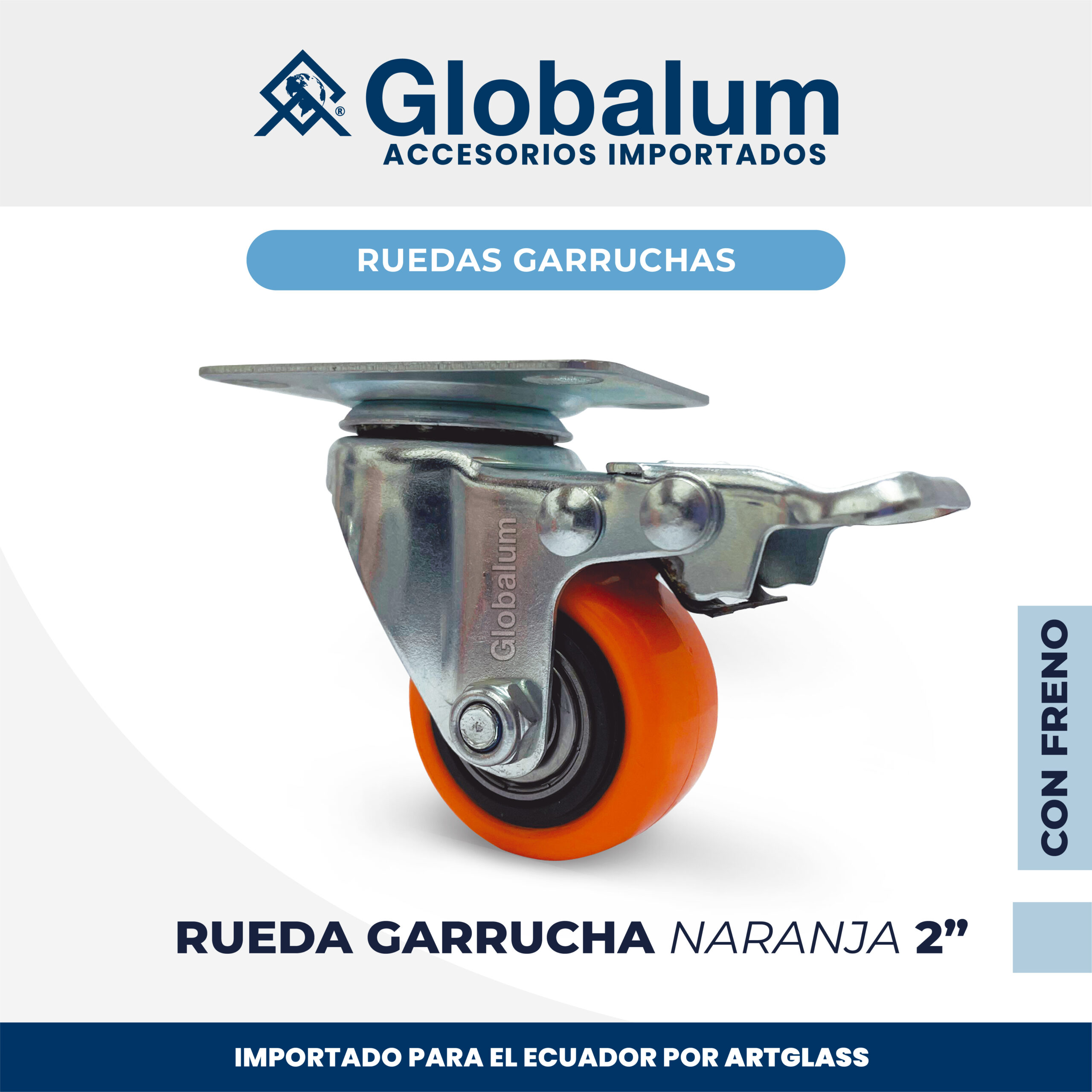 Ruedas Garruchas Naranjas (Con Freno) - Imagen 3